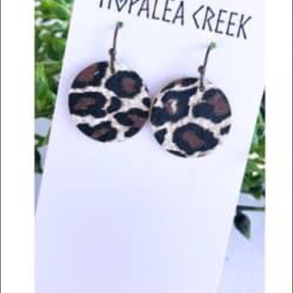LEOPARD PRINT 1” MINI GENUINE LEATHER EARRINGS